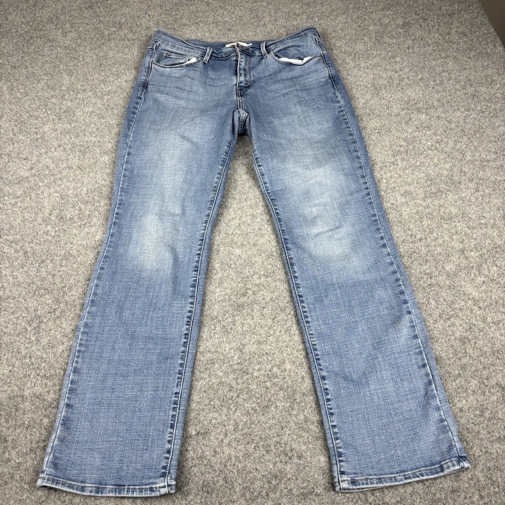 Levi's 505 Jeans Womens 10 Straight Leg Light Wash Red Tab Blue Denim Casual EUC
